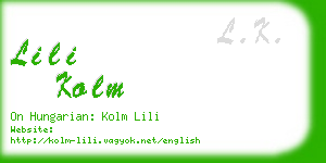 lili kolm business card